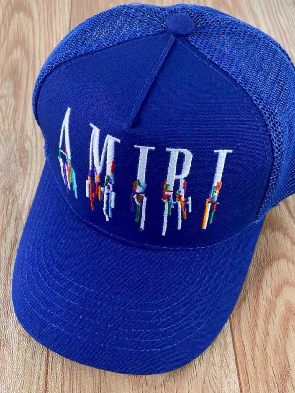 AMIRI Royal Blue Embroidered Logo Trucker Cap
